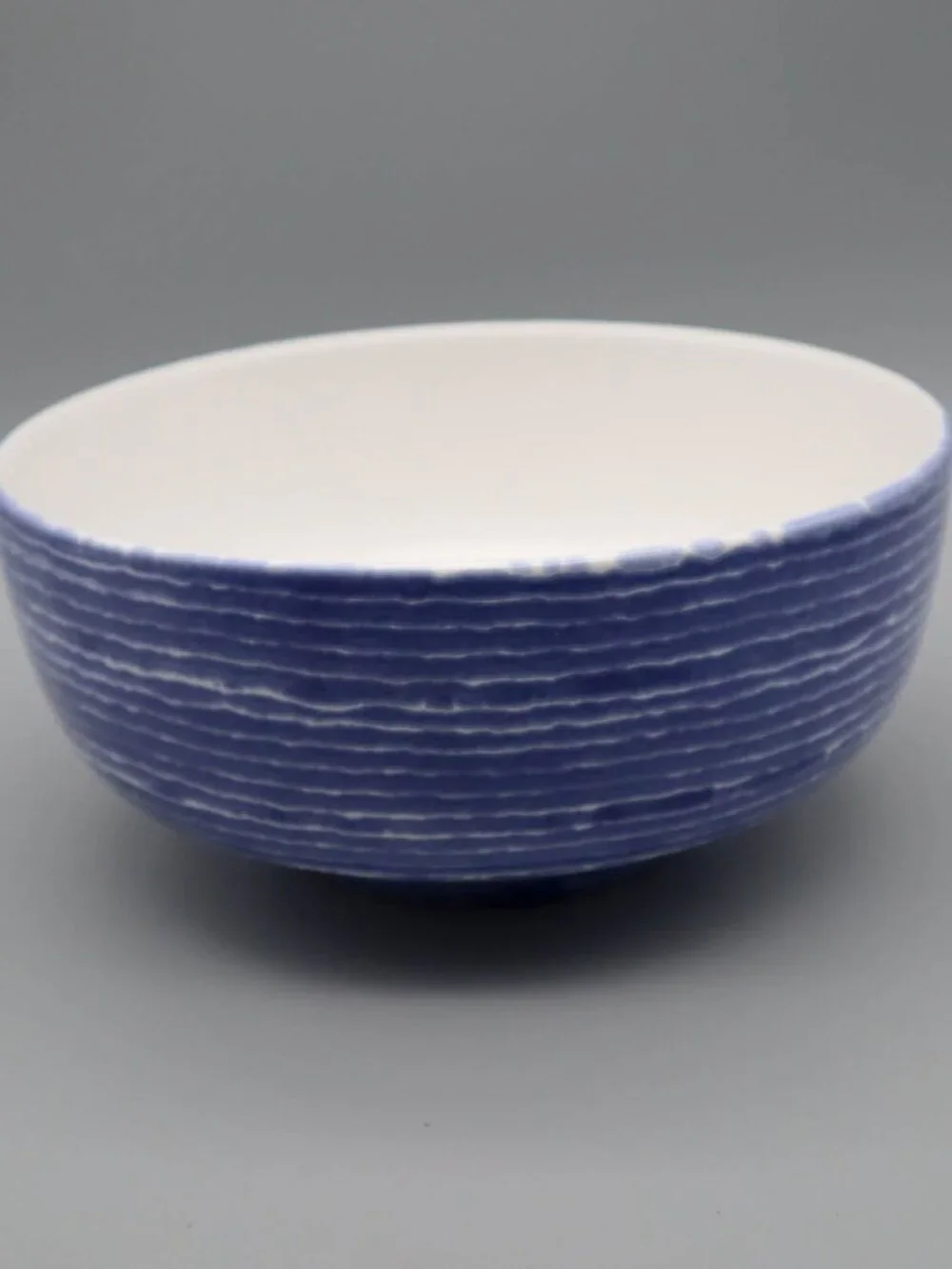 Viva Vietri Santorini Mosaic Blue Stripe Medium Footed Serving Bowl 8